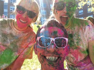 The most colorful selfie I've ever taken? Smiling's a dangerous idea at this event though - Rachel Cournoyer '18 can attest, this stuff tinges even your teeth!