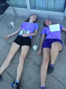 Shea Maunsell '15 and her partner Ami Neeper '15 knew the best way to unwind after the race
